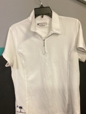Bermuda Sands White Short-Sleeve Half-Zip Polo